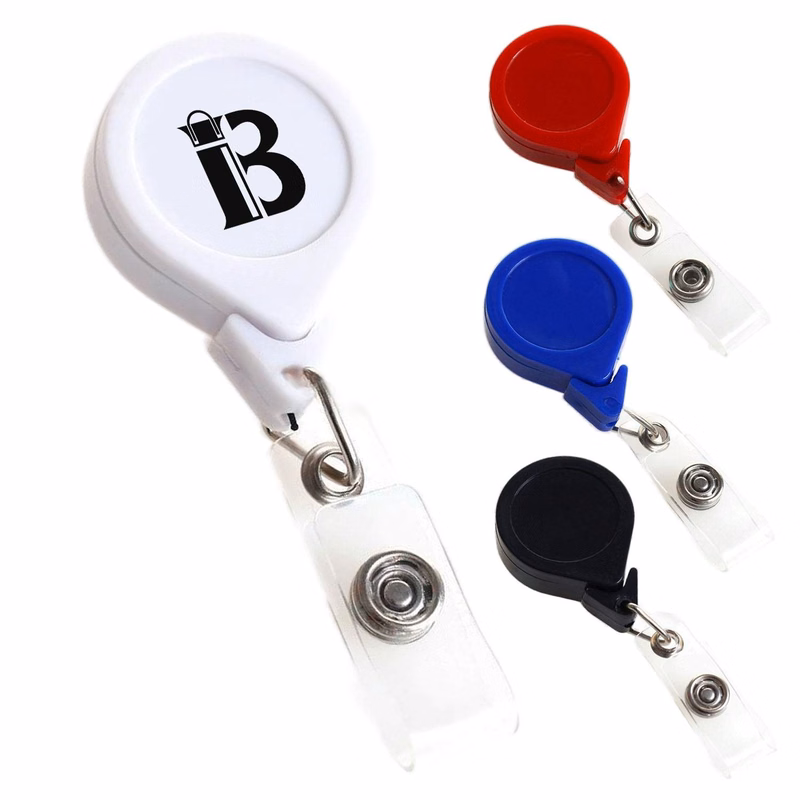 1.2"x3.1" anti twist retractable logo Name ID Badge Holder