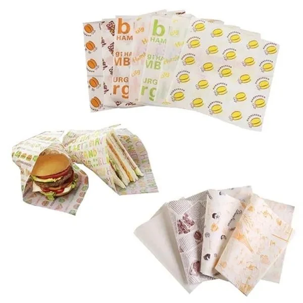 Custom Greaseproof Food Wrapping or Hamburger Paper 1