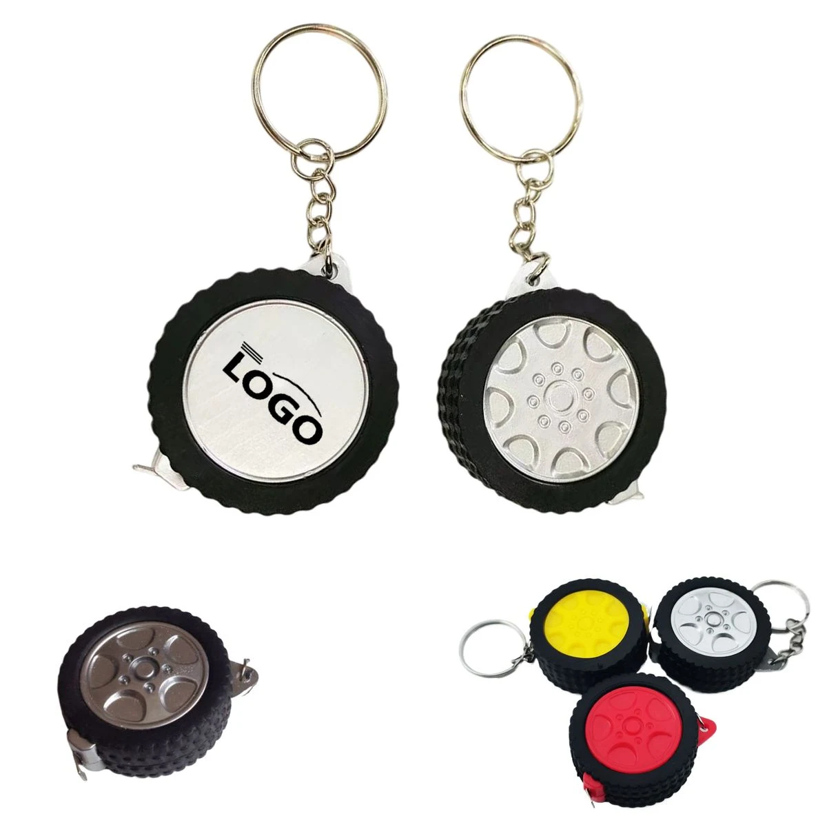 MOQ100 Tire Steel Tape Measure Keychain 1