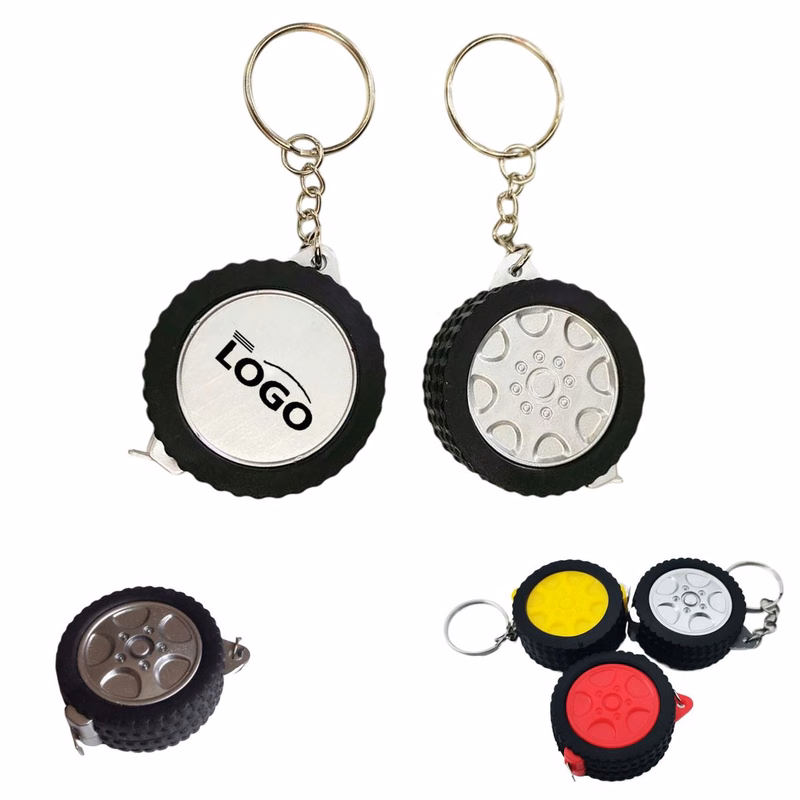 MOQ100 Tire Steel Tape Measure Keychain