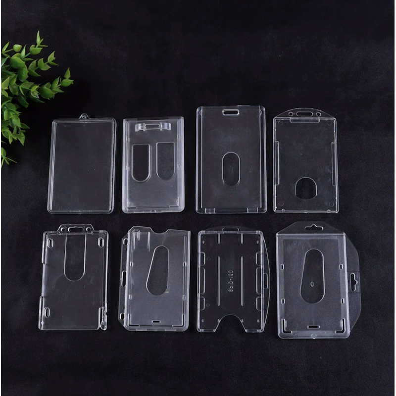 Custom Frosted Rigid Plastic Vertical 2-Card Access Badge Holder