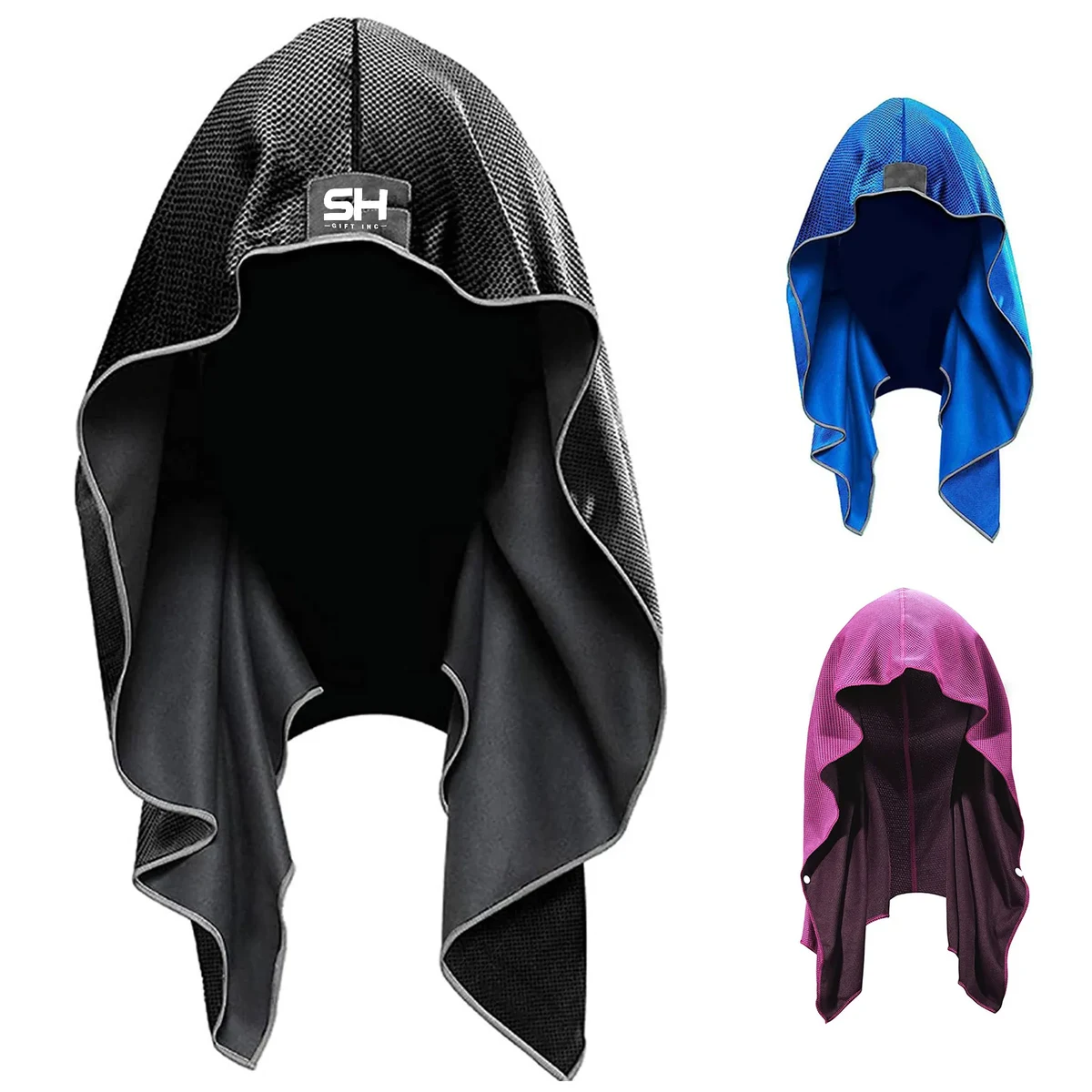 UPF 50 Sun-protective Cooling Hoodie Towel 1