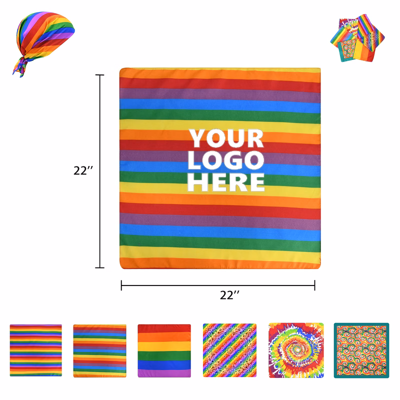 Freedom Rainbow Bandanna 21" x 21"