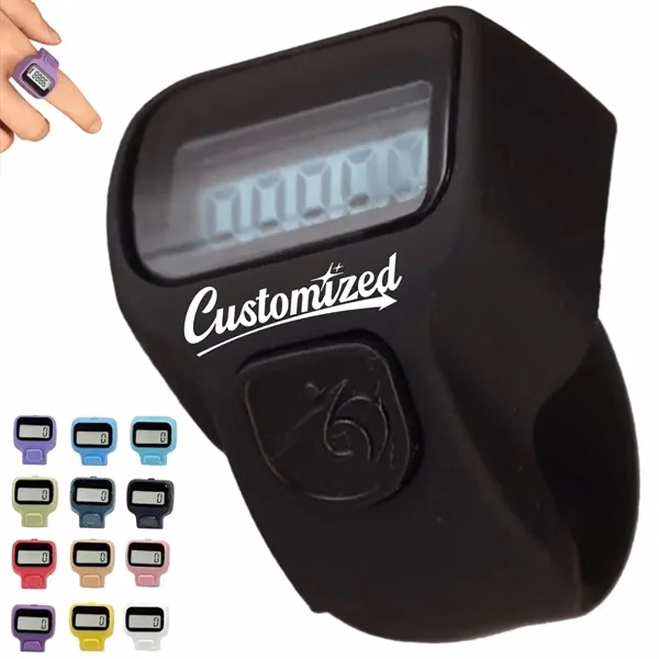 Custom Silicone Wristband Pedometer with Digital Step Counter — Fitness Wellness Tracker