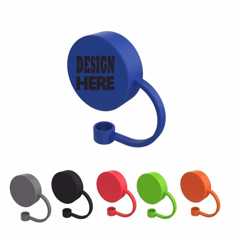 Custom Round Silicone Straw Cover Cap