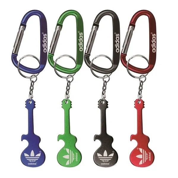 Custom Aluminum Guitar Bottle Opener with Carabiner Keychain — Event & Travel Giveaway 1