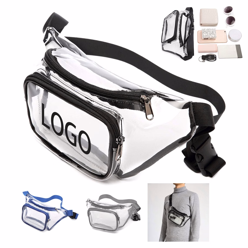 Clear 2 Pockets Fanny Pack MOQ 50PCS