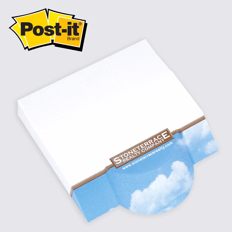 Post-it® Custom Printed Angle Note Pads — Circle - 4 x 3-3/4   Circle