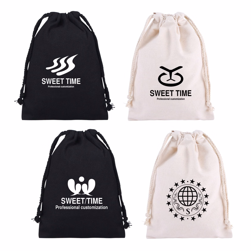 Flat-mouth Canvas Drawstring Bag