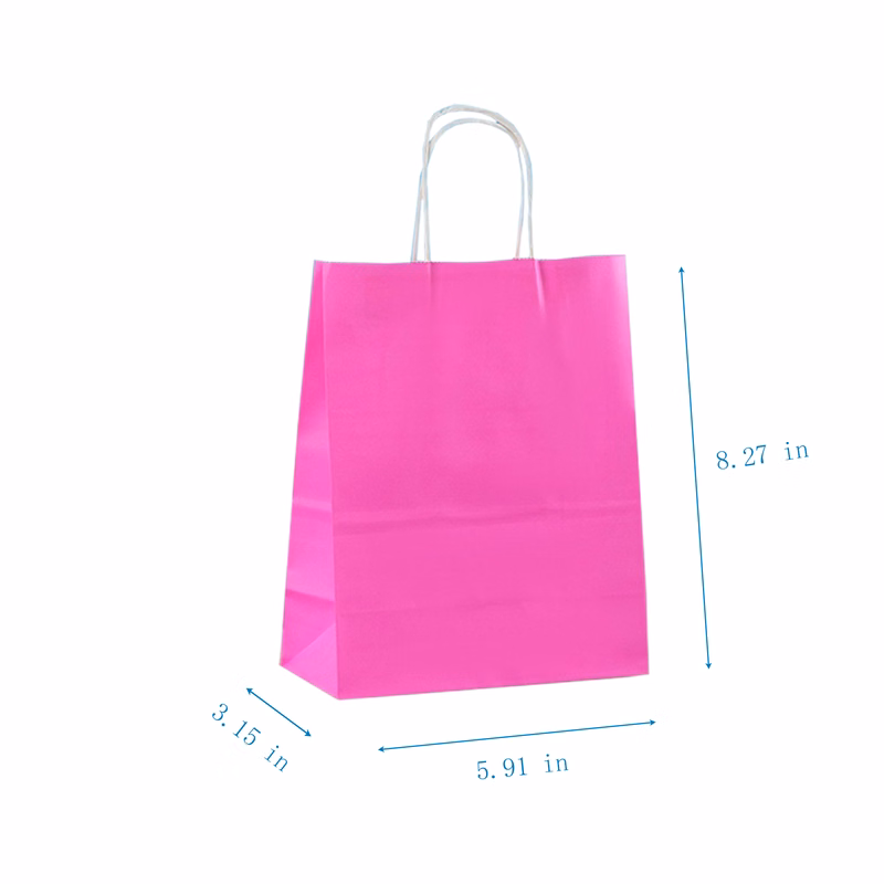 Kraft Paper Gift Bag With Foldable Bottom And Handles