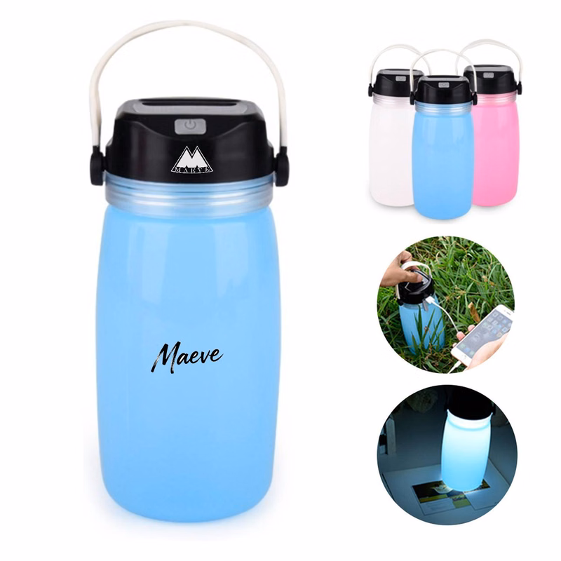 25oz Outdoor Collapsible Solar LED Glow Water Bottle
