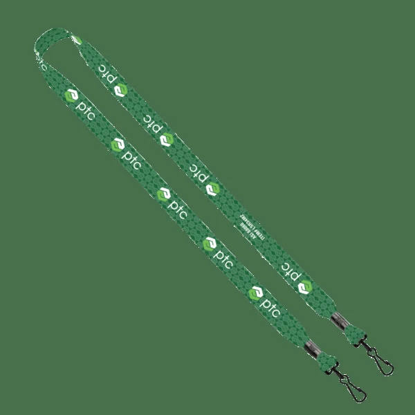 3/4" rPET Dye-Sublimated Double-Ended Lanyard With Metal Crimp and Swivel Snap Hook 1