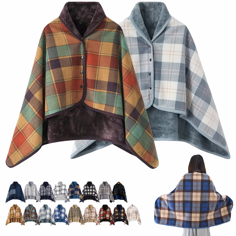 Fleece Wearable Blanket for Bed Sofa Office