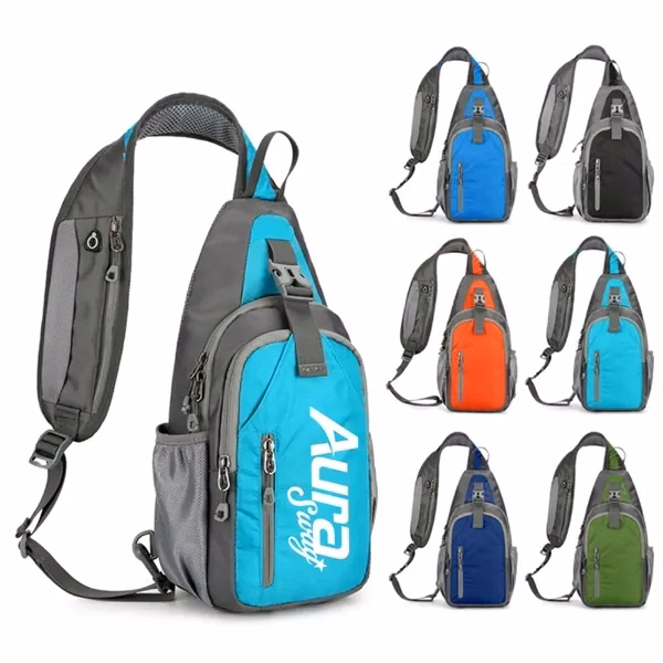 Custom Crossbody Sling Bag — Dual Headphones & Safety Buckle 15" Hiking Bag