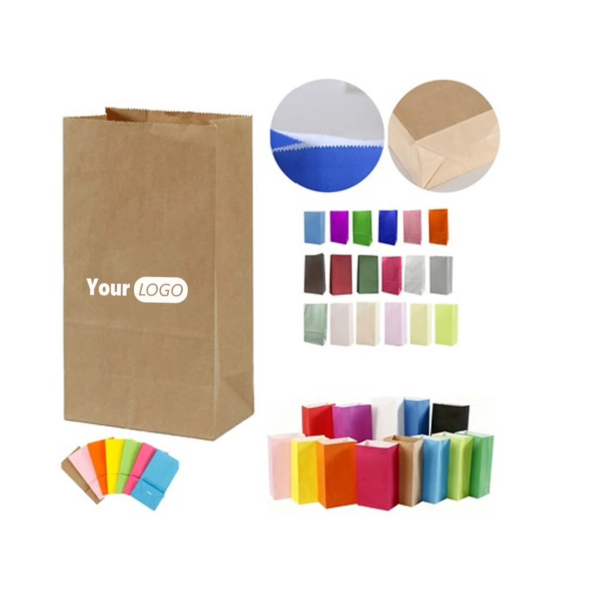 Colored Kraft Paper Flat Top Packaging Bag 1