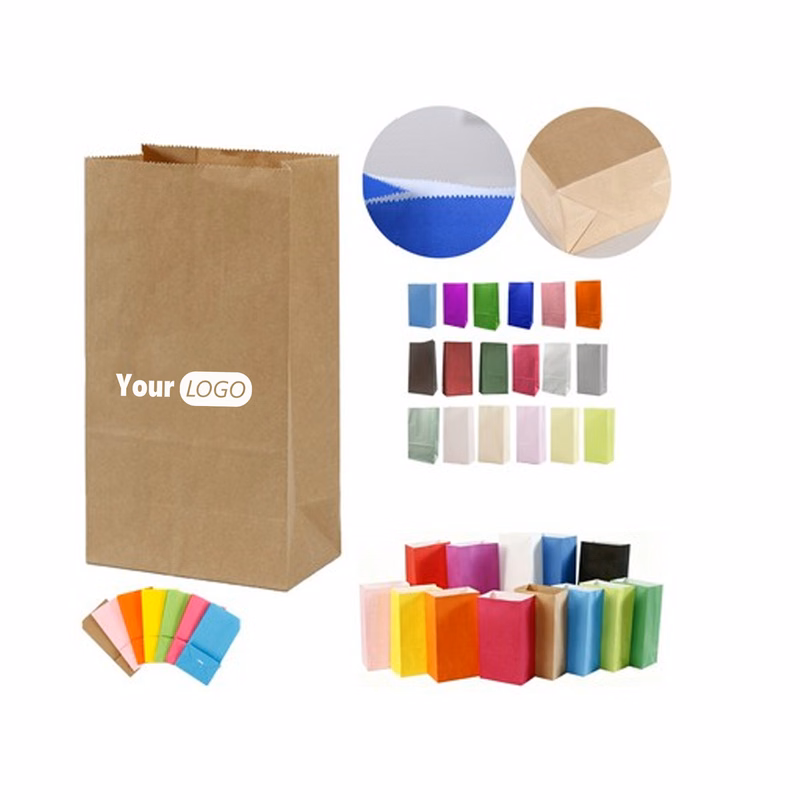 Colored Kraft Paper Flat Top Packaging Bag