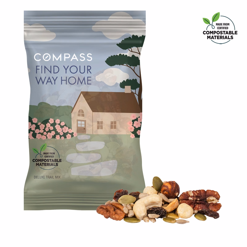 4oz. ECO-Digibag, Compostable & Full Color, Deluxe Trail Mix