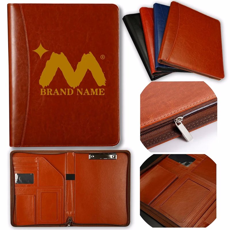 Portable Leather Business Organizer Folder Gift With Binder
