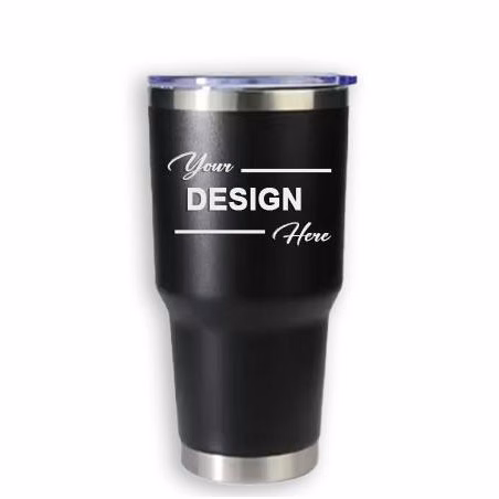Drinkware: 30 OZ Tumbler (BLACK) with Lasered