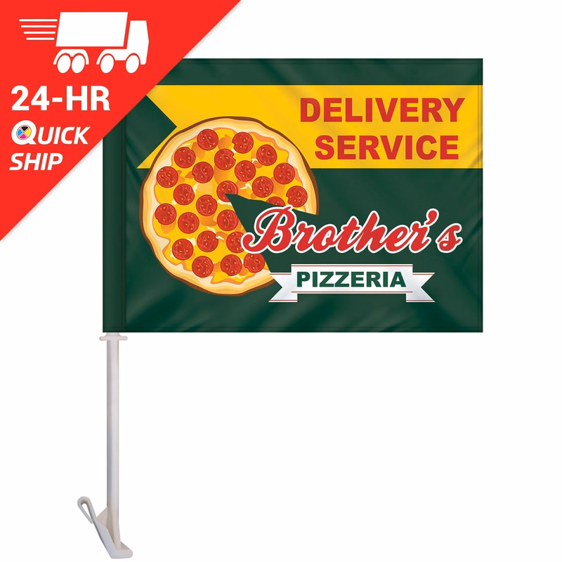 24 - Hour 11.5" x 15" Single Reverse Digitally Printed Custom Car Flag