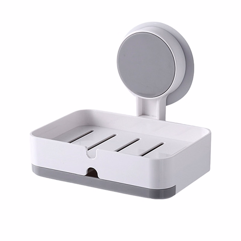 Drawer-style drainable soap dish