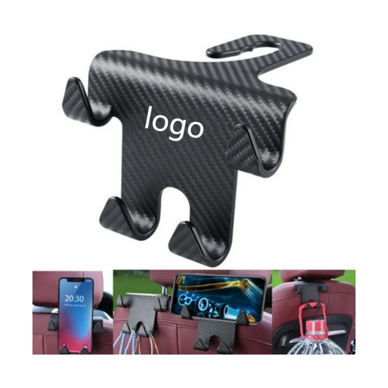 Car Headrest Hooks With Phone Holder 1