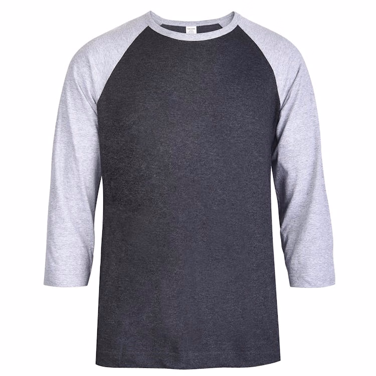 Men's 3/4 Sleeve Baseball T-Shirt - Medium Gray/Charcoal