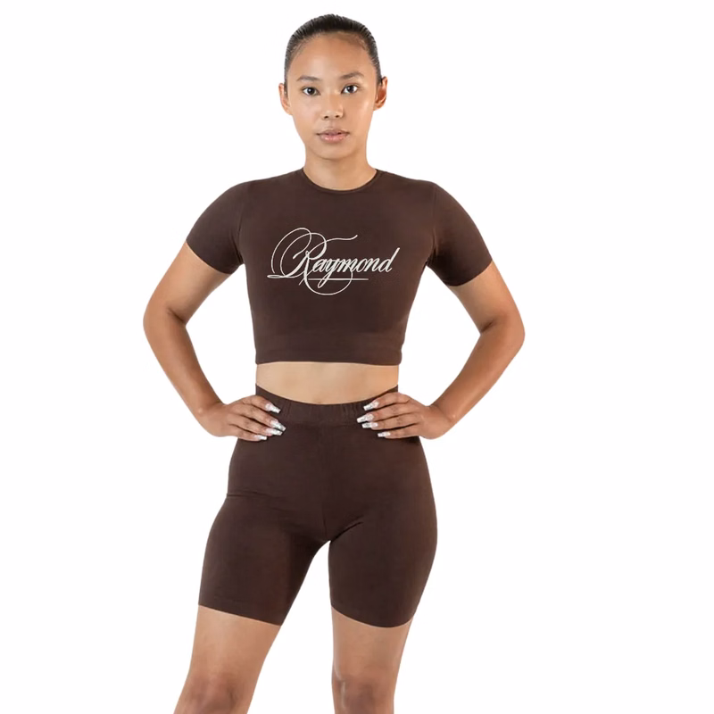 Cotton Spandex Crew Crop Top