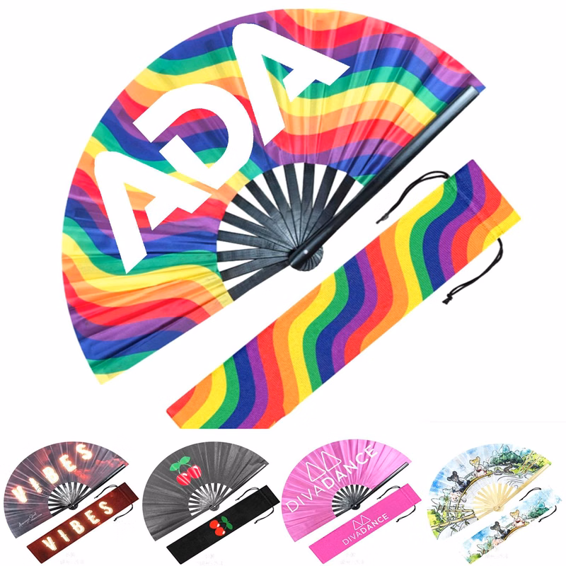 Rainbow LGBT Bamboo Rib Handheld Fans