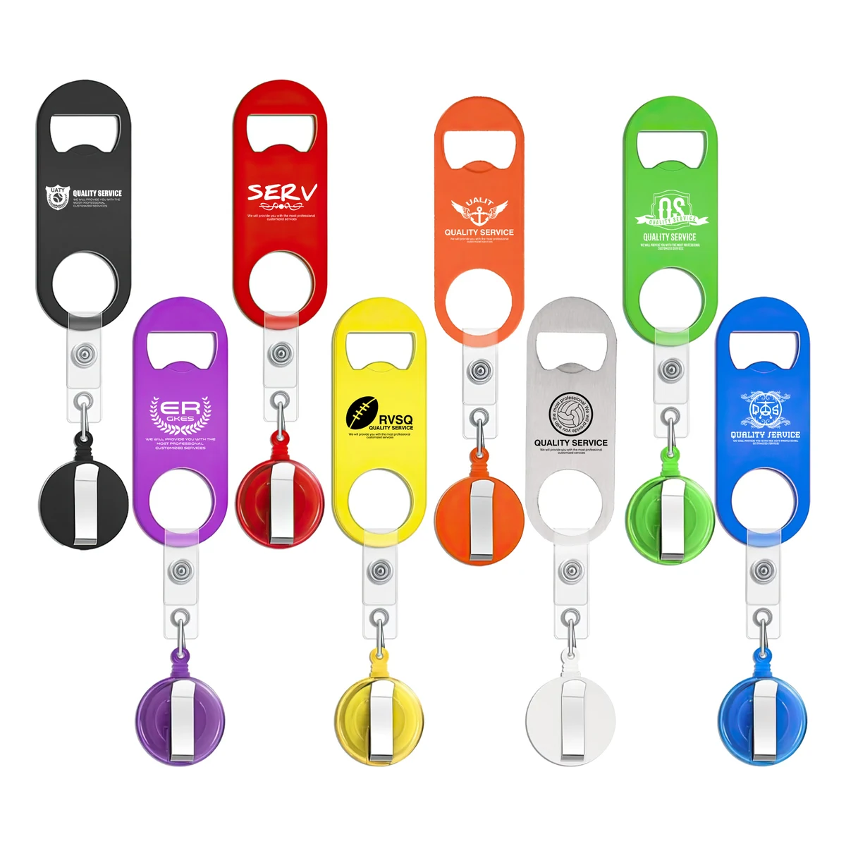 Retractable Metal Bottle Opener With Clips 1