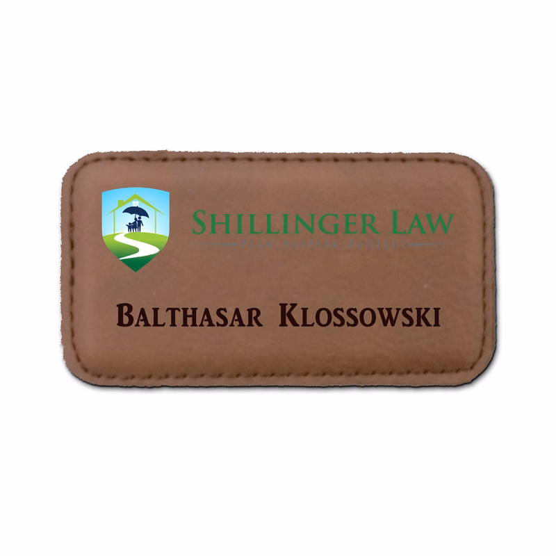 Leather Stitched Badge 1.5" x 3"