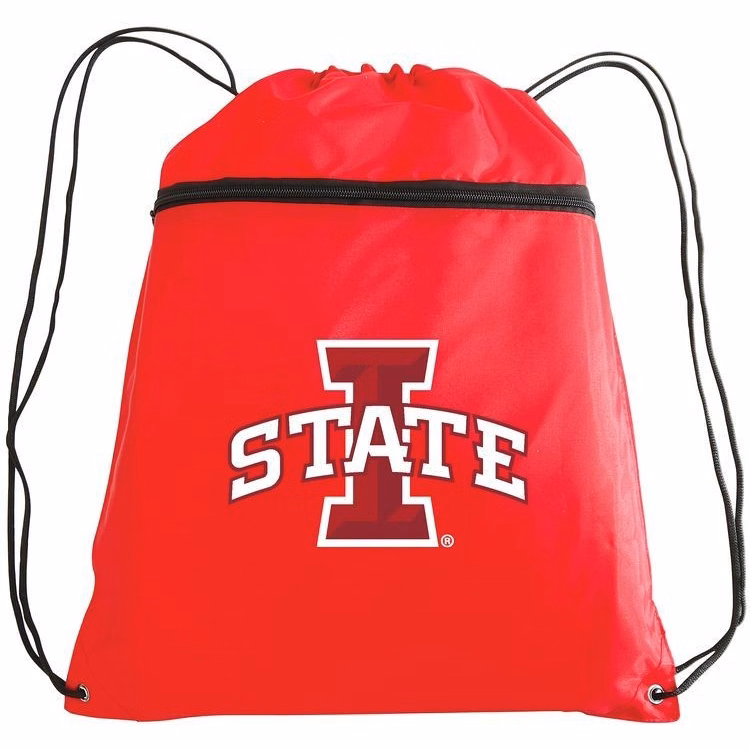 Drawstring Backpack w/ Zipper Front Pocket (14"x19")