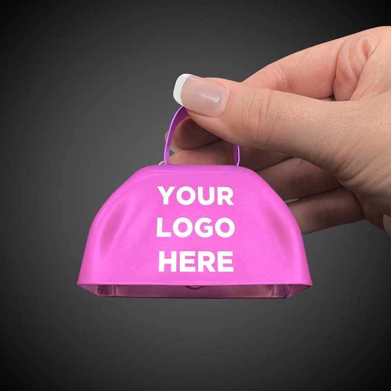 Pink 3" Metal Cowbell Printed