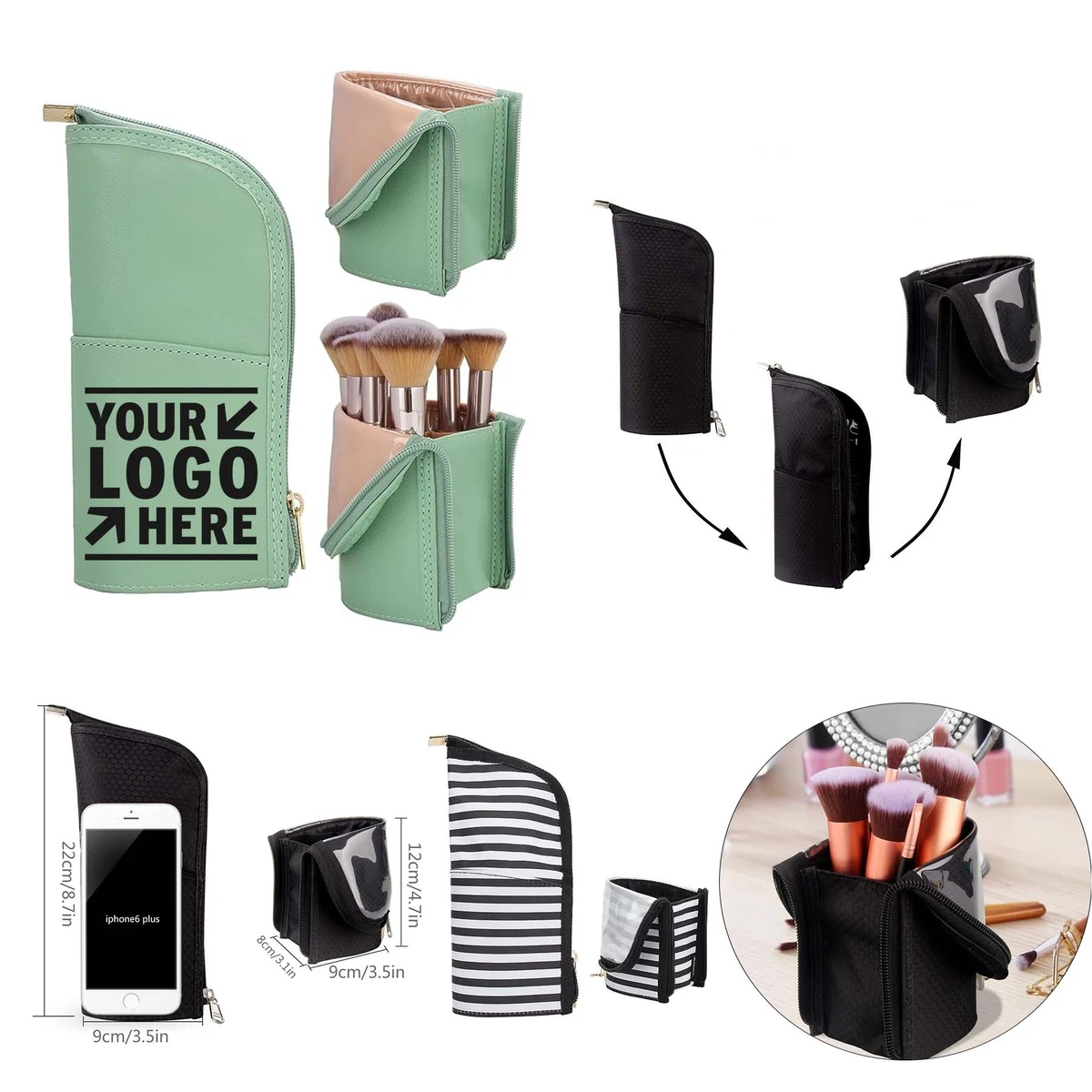Travel Makeup Brush Case Portable Professional Foldable Cosmetic Essentials Storage Bag 1
