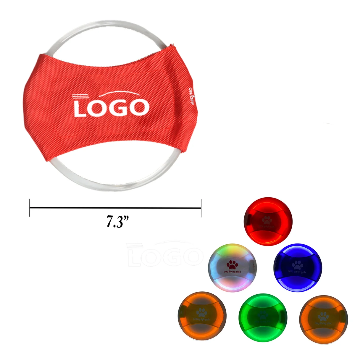 MOQ100 LED Rechargeable Glow Dog Flying Disc 1