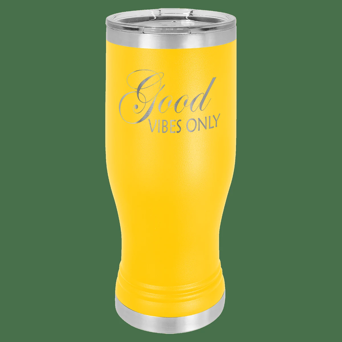 20 oz. Yellow Laser Engraved Polar Camel Pilsner Tumbler w/Clear Lid 1