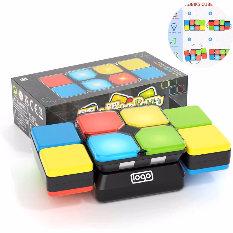 4 in 1 Kids Light-Up Musical Educational Puzzle Cube Toy