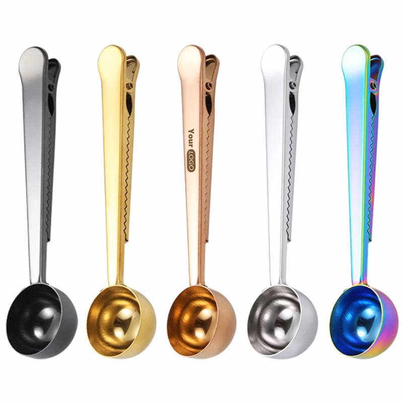Stainless Steel Multi-Functional Coffee Scoop With Bag Clip