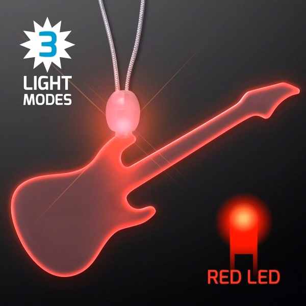 LED Acrylic Red Guitar Necklace