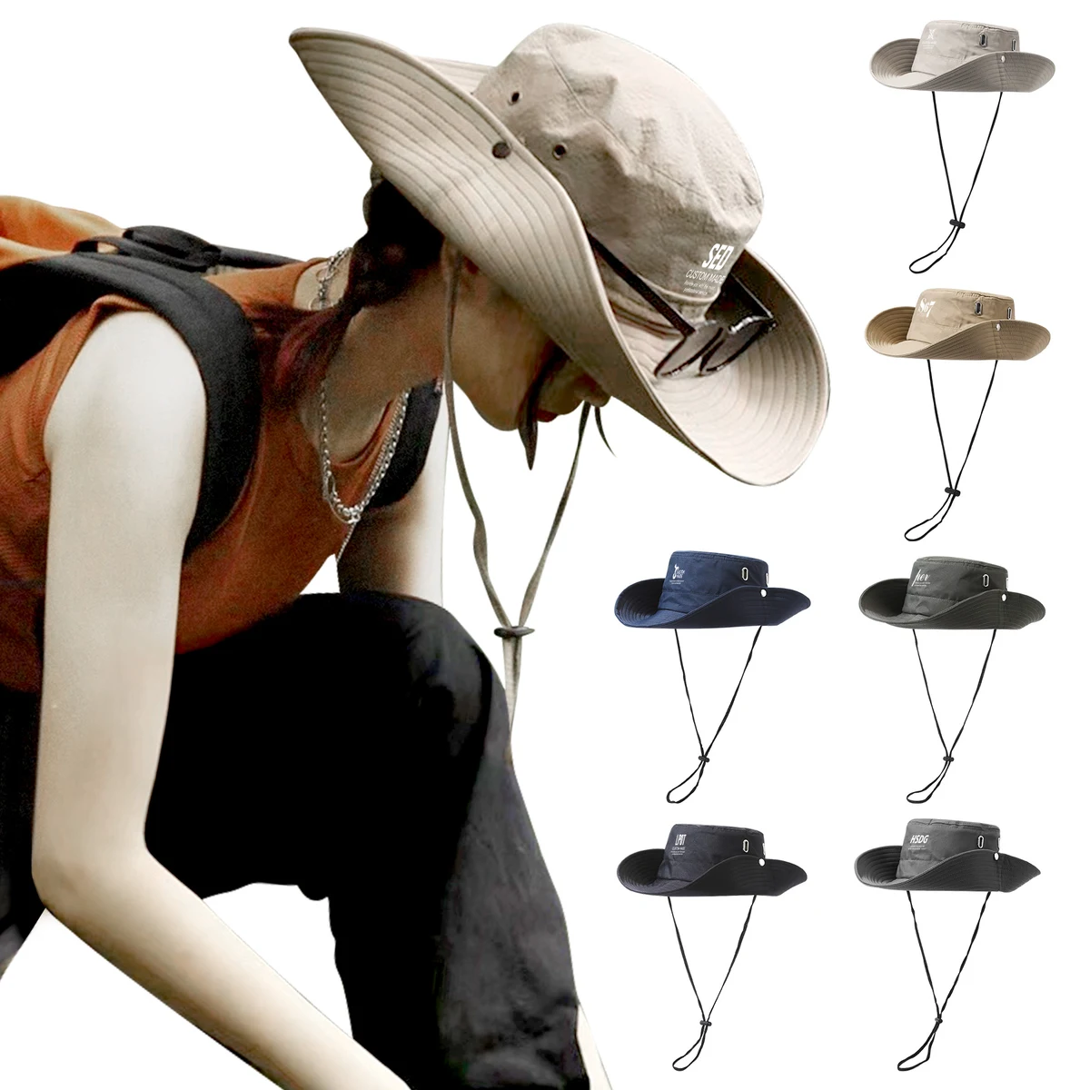 Large Brim Sun-shading Bucket Hat 1