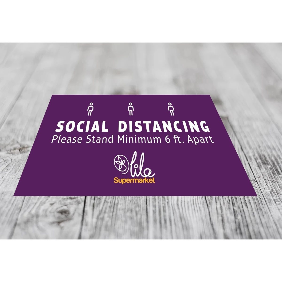 Social Distancing Floor Graphics 12"x 18" rectangle 1