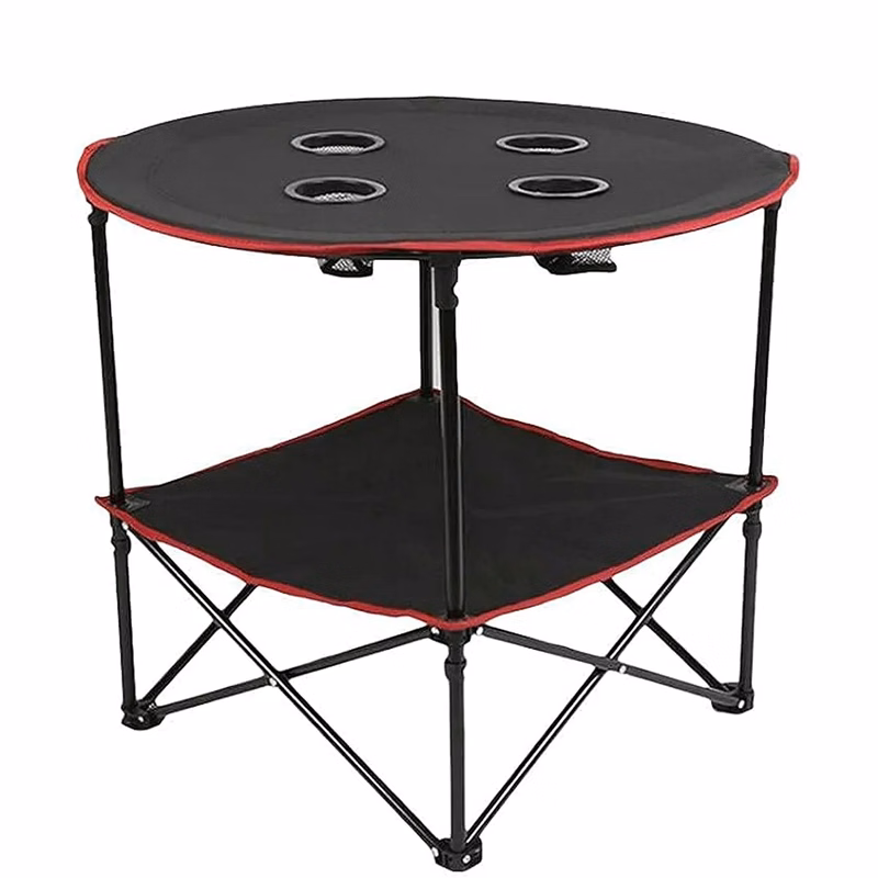 Folding Beach Camping Picnic Table with Cup Holders