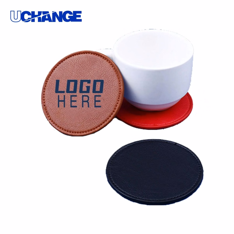 Round PU Leather Coaster Mat