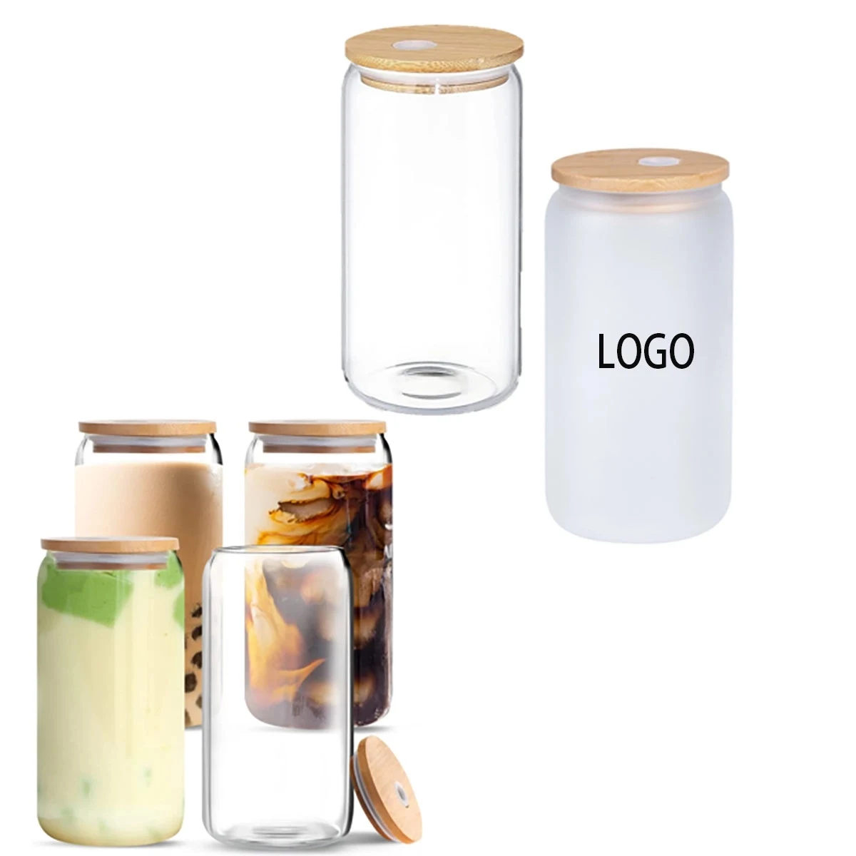 16Oz Can Shaped Tumbler Glass With Lids 1