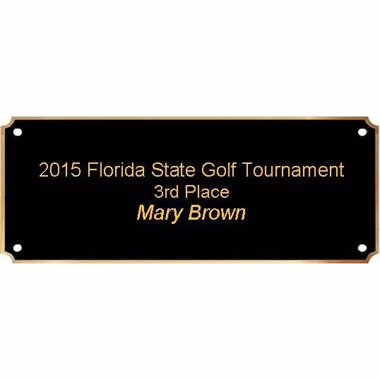 3-1/2" x 8-1/2" Engraved Header Plate with Gold Border