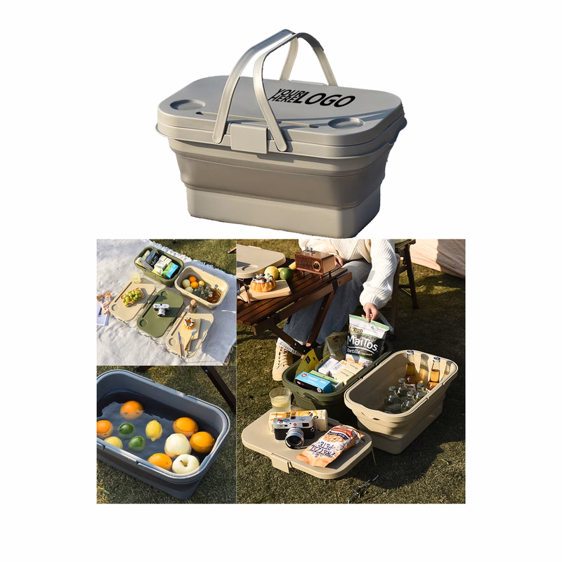 Multifunctional Collapsible Picnic Basket with Table