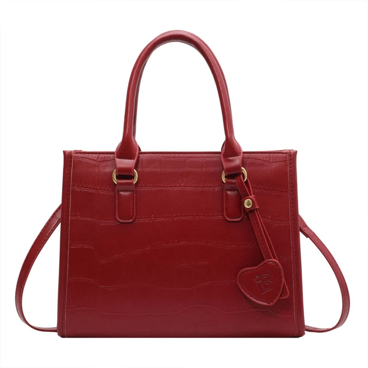 Pu red large capacity crossbody bag 1