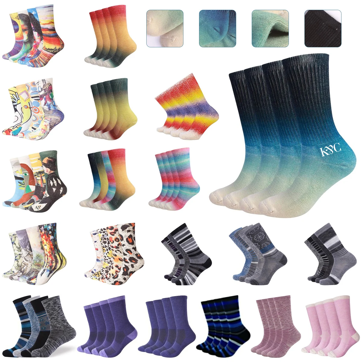 Women's Merino Wool Outdoor Hiking Trail Crew Sock 1
