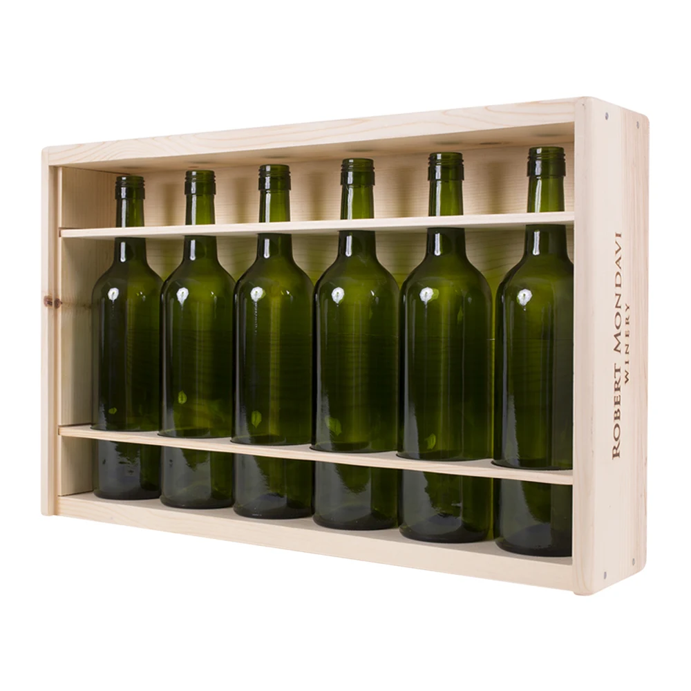 6-Bottle (6x1) Wood Wine Box 1