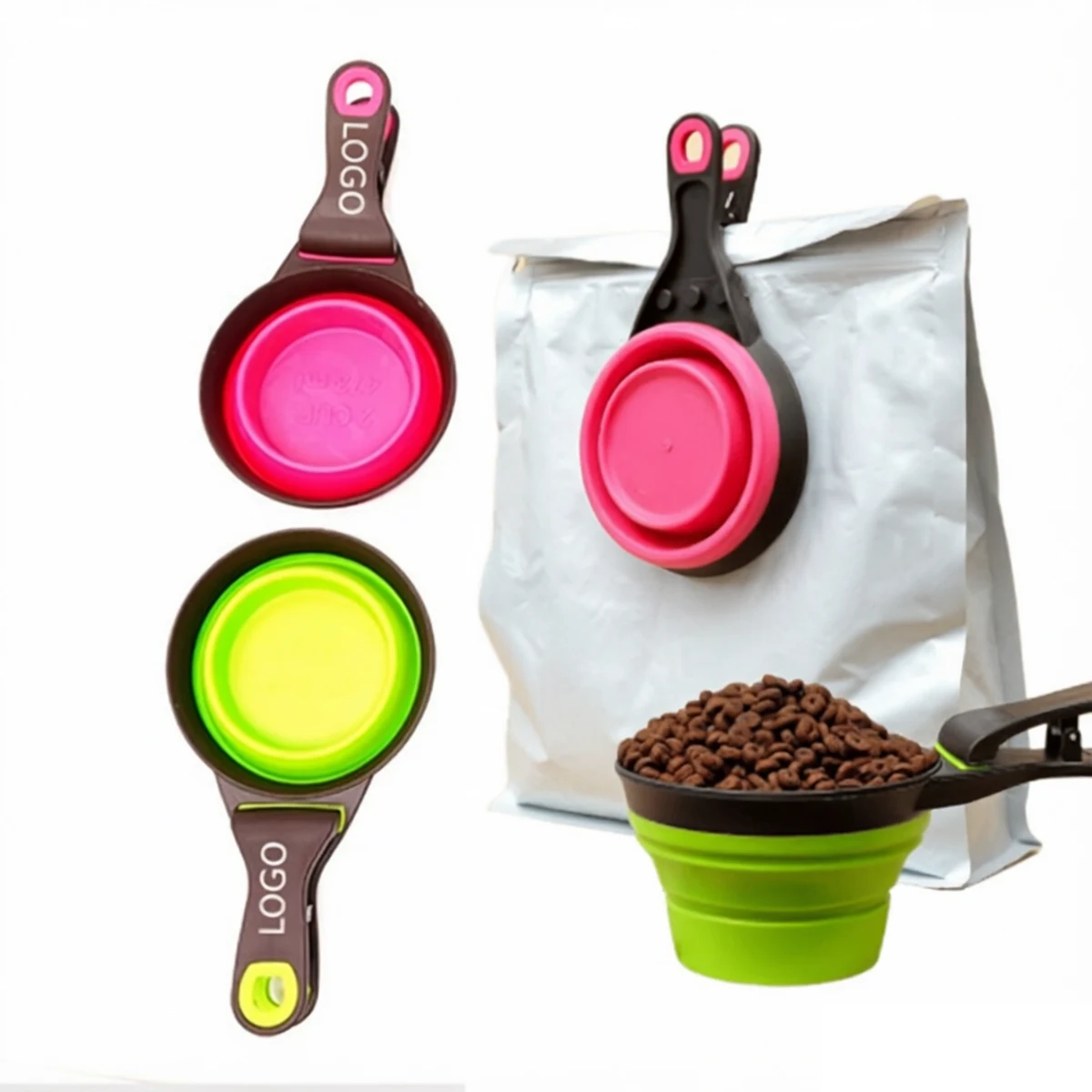 Foldable Dog Food Scoop With Sealing Bag Clip 1